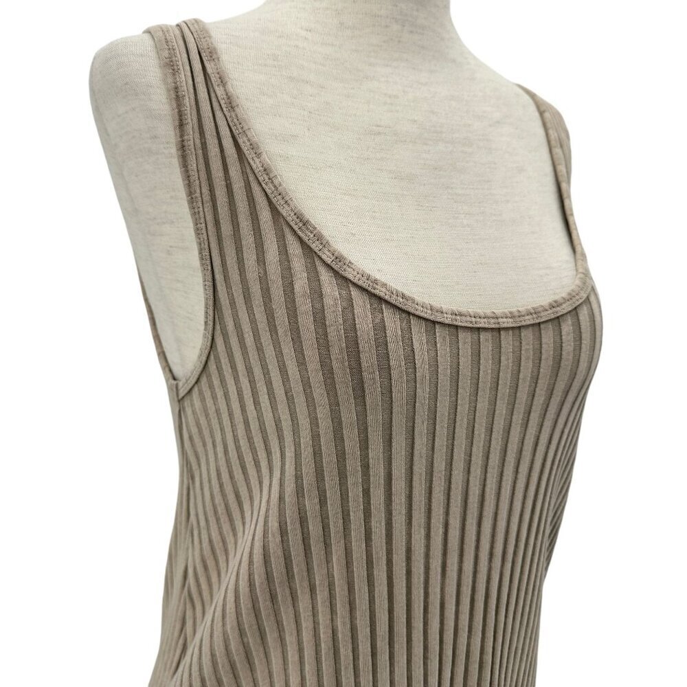 John Elliott Ginza Ribbed Tunic Tan Tank Top Womens 0 - Picture 2 of 8